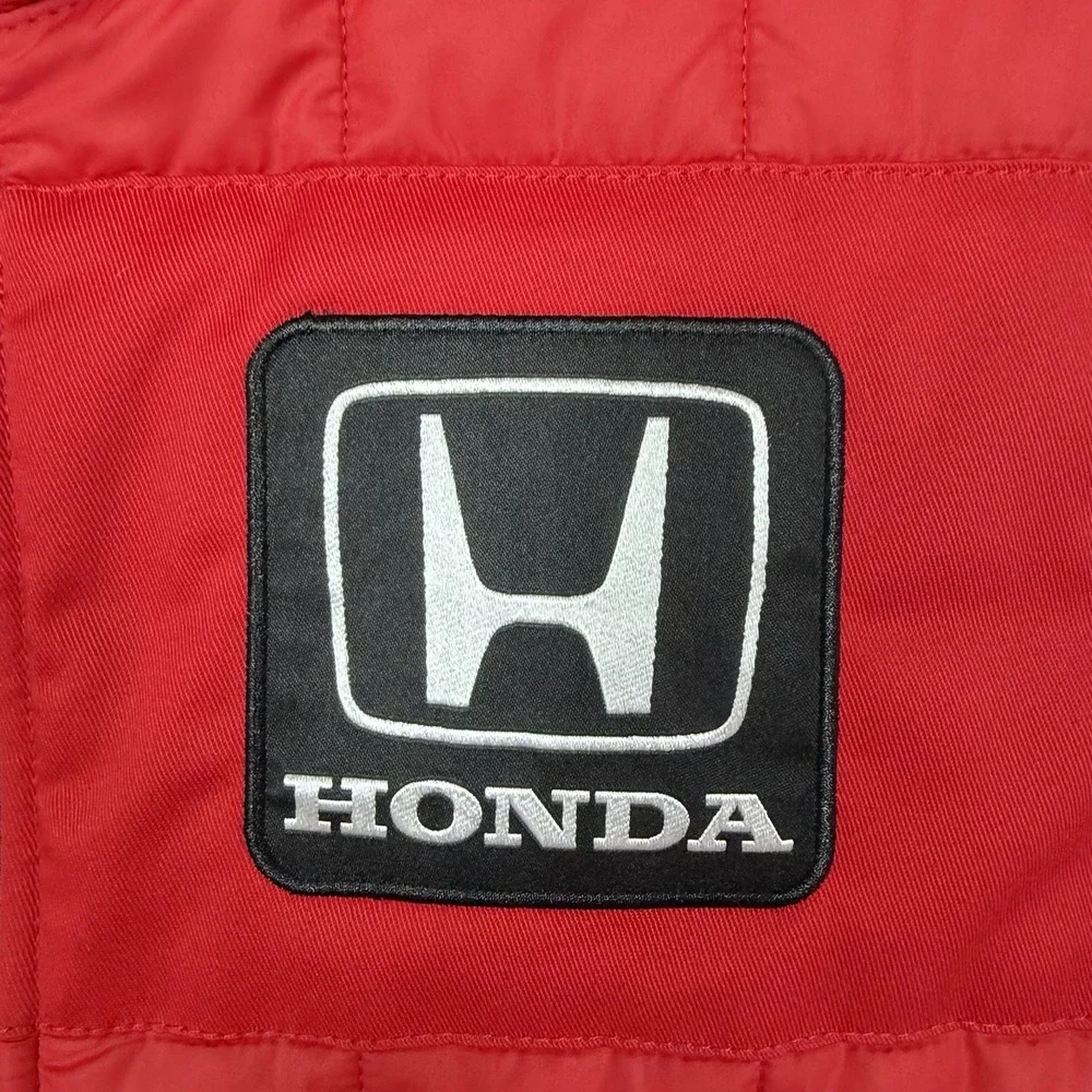 Honda Vintage Culture Patrick Calello Quilted Vest Size L Red 1989 Red Racing